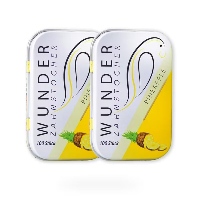 Wunder Zahnstocher - Zahnstocher mit Geschmack - frischer Atem mit Aromatisierte Zahnstocher - 2er Pack (Ananas)