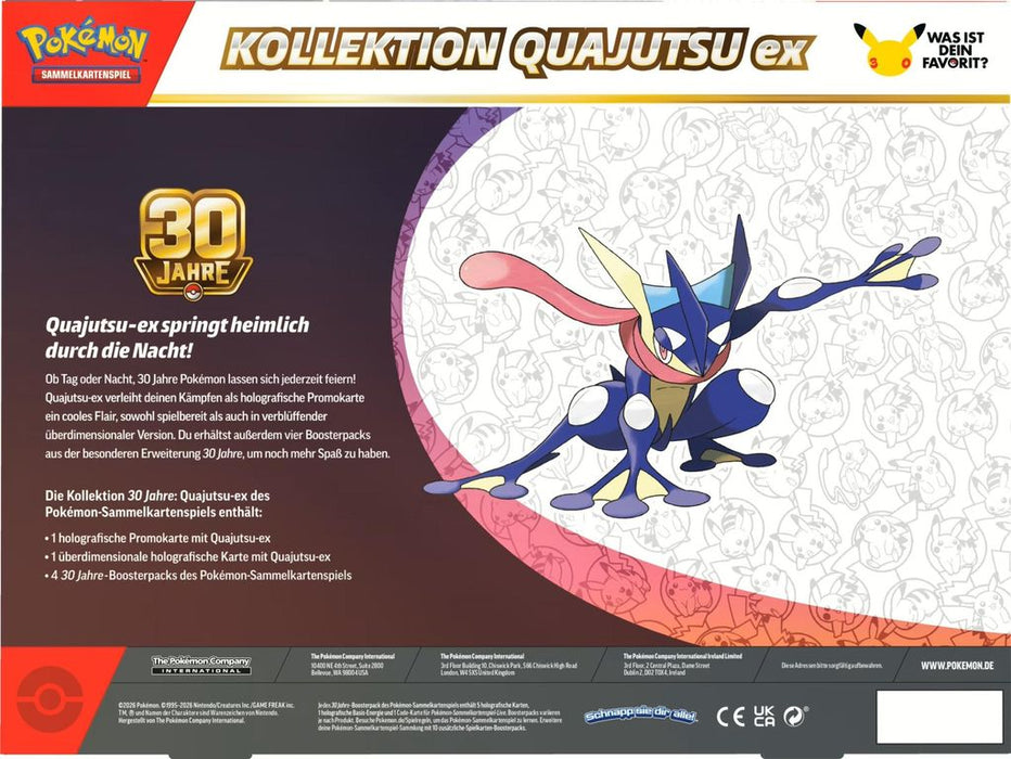 Pokémon 30 Jahre Quajutsu-ex Kollektion – 30th Anniversary – Deutsch