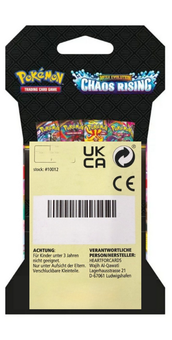 Pokémon Mega Evolution Chaos Rising Sleeved Booster Englisch – 10 Karten + Codekarte