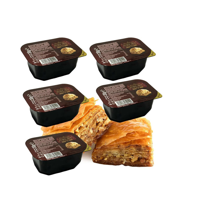 MRC Baklava Walnut – 5 Stück à 30g | Handgemachtes Walnuss-Baklava mit feinem Filo-Teig & Honigsirup | Orientalisches Dessert | Süßes Gebäck mit Nüssen – Traditionell & Premium Qualität
