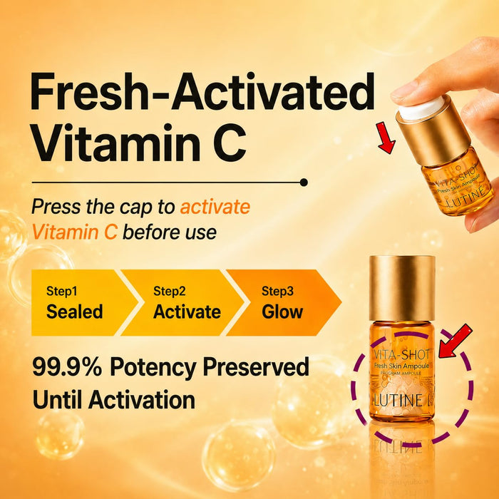 Vita-Shot Vitamin C Programm Ampullen-Komplettset – 4 Dual-Kammer-Ampullen | 100.000 ppm Vitamin C | 28-Tage Intensivpflege für strahlende Haut