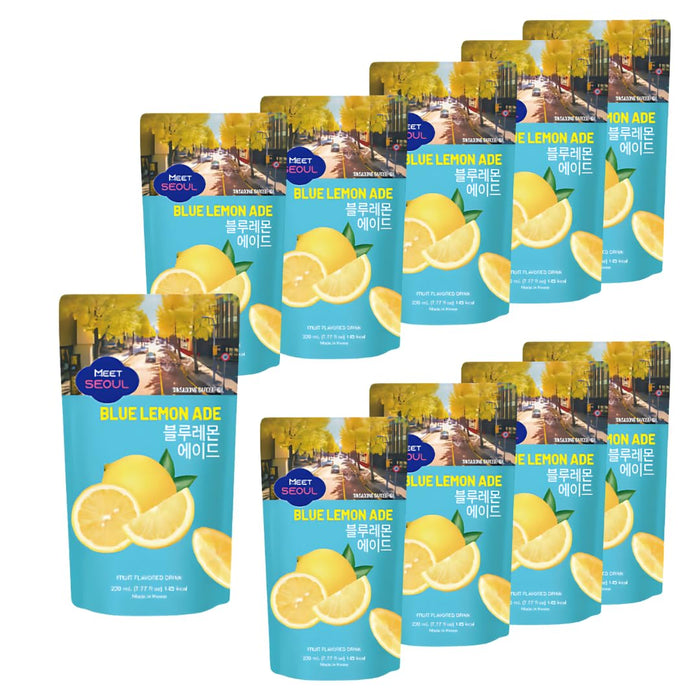 10x Meet Seoul Blue Lemon Ade – 230 ml Pouch Drink | Erfrischender koreanischer Blue Lemon-Ade | Ready-to-Drink Fruchtgetränk