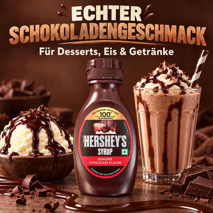 Hershey’s Sirup Probierpaket 2er Mix – Schokolade & Erdbeere – 2 × 180 g Dessertsoße für Eis, Pancakes, Waffeln und Milchshakes +Heartglobal Versandschutz