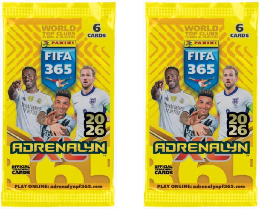 2X PANINI FIFA 365 2025/2026 Adrenalyn XL Booster mit je 6 Karten | Fußball Trading Cards Road to FIFA World Cup 2026™