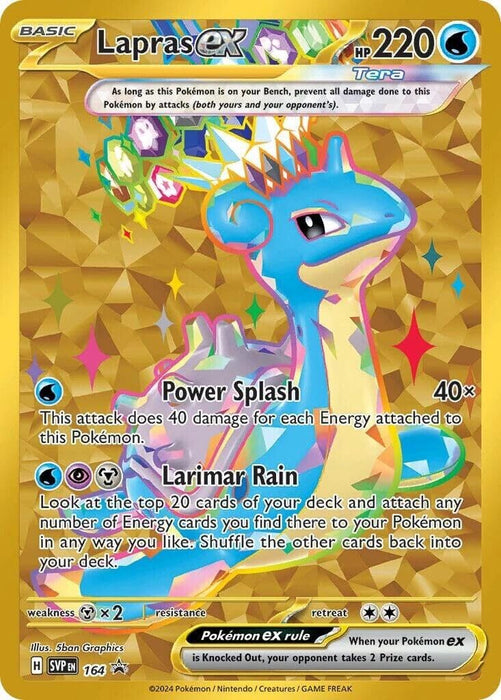 Pokémon Karte Lapras ex – SVP164 – Full Art Promo – Englisch – Ultra Premium Collection – Goldene Version