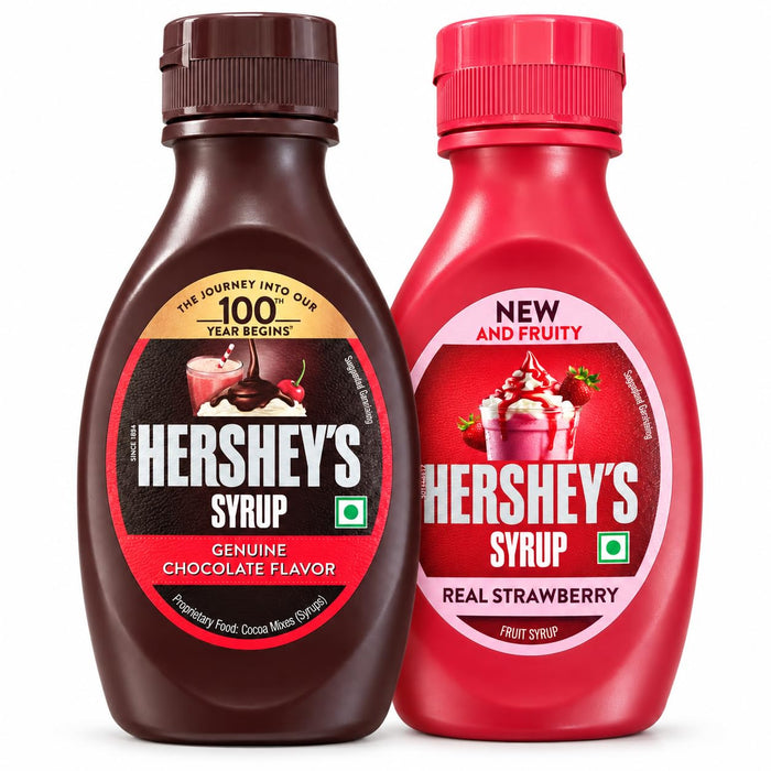 Hershey’s Sirup Probierpaket 2er Mix – Schokolade & Erdbeere – 2 × 180 g Dessertsoße für Eis, Pancakes, Waffeln und Milchshakes +Heartglobal Versandschutz