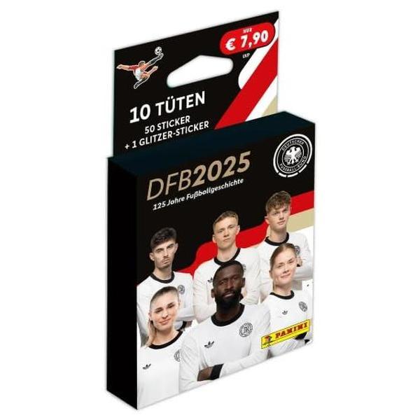 Panini DFB 2025 - 125 Jahre Fußballgeschichte | Eco-Blister 2 mit 10 Tüten + 1 Special Sticker