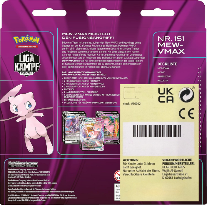 Pokémon Mew-VMAX League Battle Deck – 60 Karten + Mew-VMAX & Genesect-V Deutsch