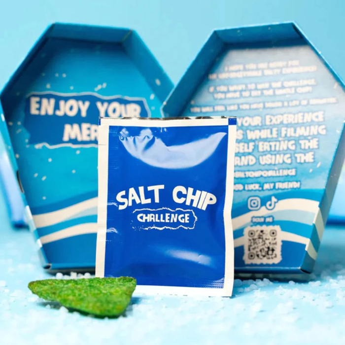 Salt Chip Challenge – 1 extrem salziger Tortilla-Chip à 8 g | Original by #HotChipChallenge | Vegan & 16+