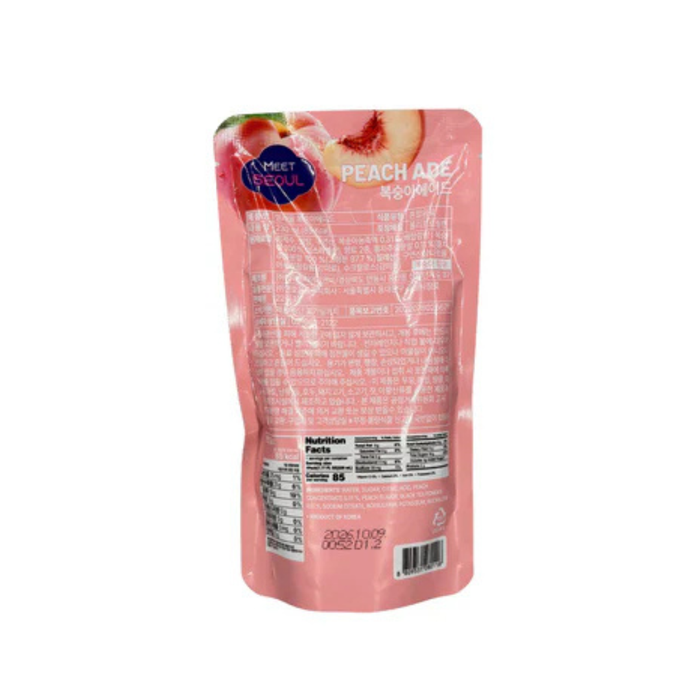 10x Meet Seoul Peach Ade – 230 ml Pouch Drink | Erfrischender koreanischer Pfirsich-Ade | Ready-to-Drink Fruchtgetränk