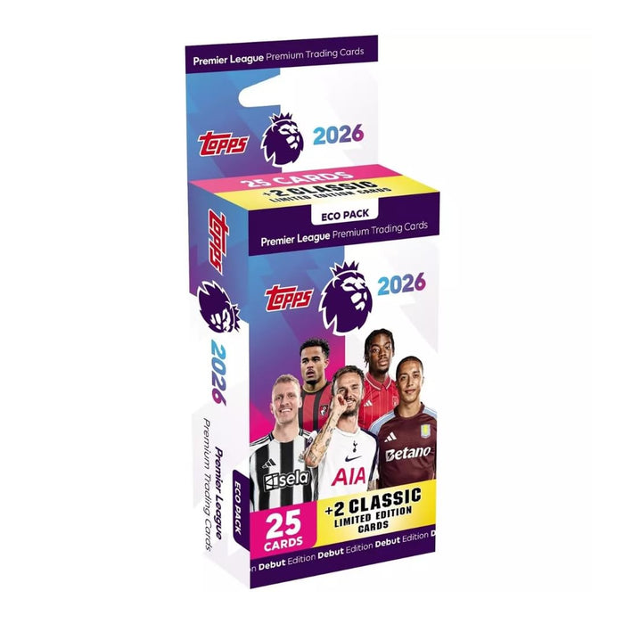 Topps Premier League 2025/26 Eco Pack – 25 Karten (2 Retail-Packs + 5-Karten Bonus + 2 Classic LE Cards)