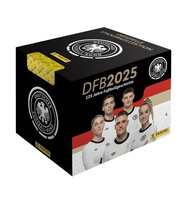 Panini DFB 2025 – 125 Jahre Fußballgeschichte – Stickerbox mit 36 Tüten