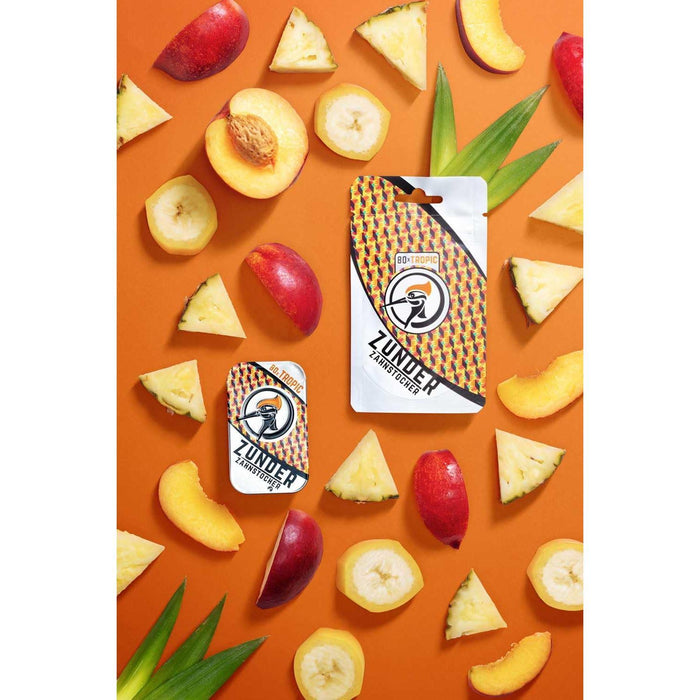 Zunder Zahnstocher | Zahnstocher mit Geschmack | 80 stück in stylischer Dose | perfekt geeignet zur Zahnreinigung, oder zum abgewöhnen unliebsamer Angewohnheiten | Geschmacksintensiv