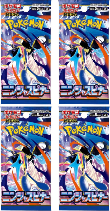 Pokémon 4x Ninja Spinner Koreanisch Booster Packs – M4 Mega-Serie Pokémon TCG Kartenpack