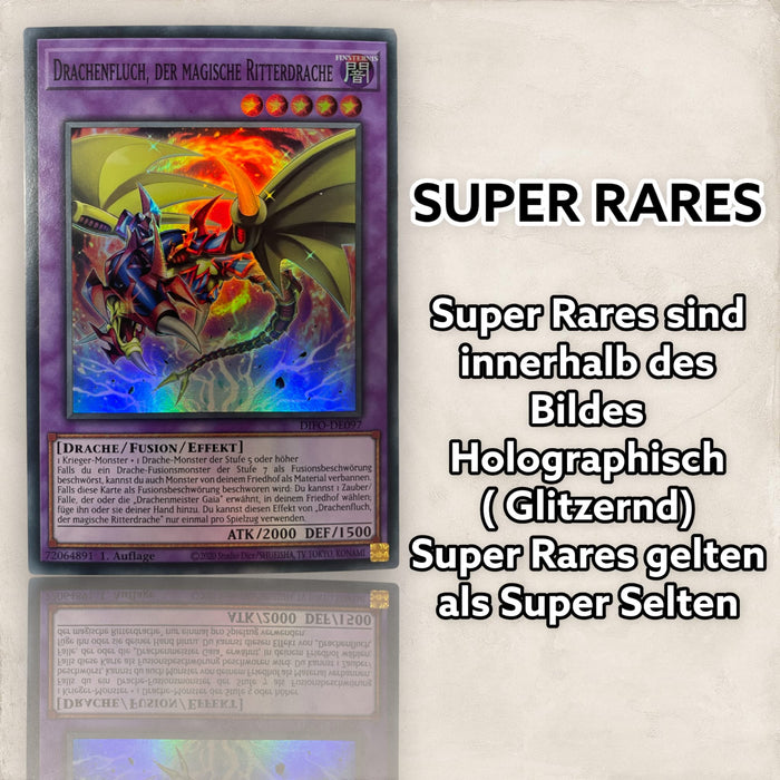 YU-GI-OH! 50 Holo Karten Sammlung - englisch - (z.B. XYZ, Synchro, Super, Ultra usw.) Yugioh Glitzer Karten + 1x Heartforcards Toploader