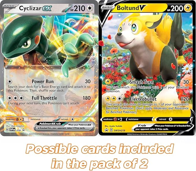 2er-Pack XXL-Format Offizielle Pokémon Jumbo-Karten (Englisch) – Zufällige Rarität (V/VMAX/GX/Holo)