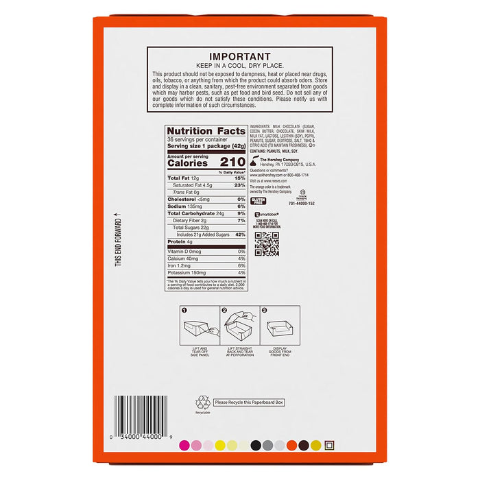 Reese’s Peanut Butter Cups – 36 Stück (36 × 42 g / 1.5 oz) – Erdnussbutter-Schokoladen-Cups – Original US-Snack