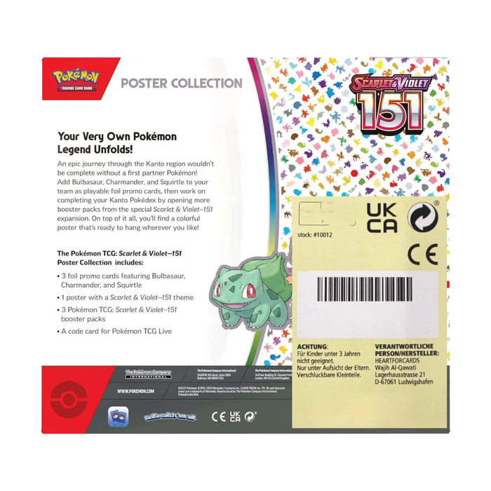 Pokémon Karmesin & Purpur 151 Poster Box Englisch – 3 Booster + Promokarte + Poster