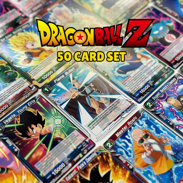 50 Original Dragon Ball Karten – Englische Edition | Mit 3 Holografischen Karten | Offizielles Trading Card Game (TCG) | Für Sammler & Spieler