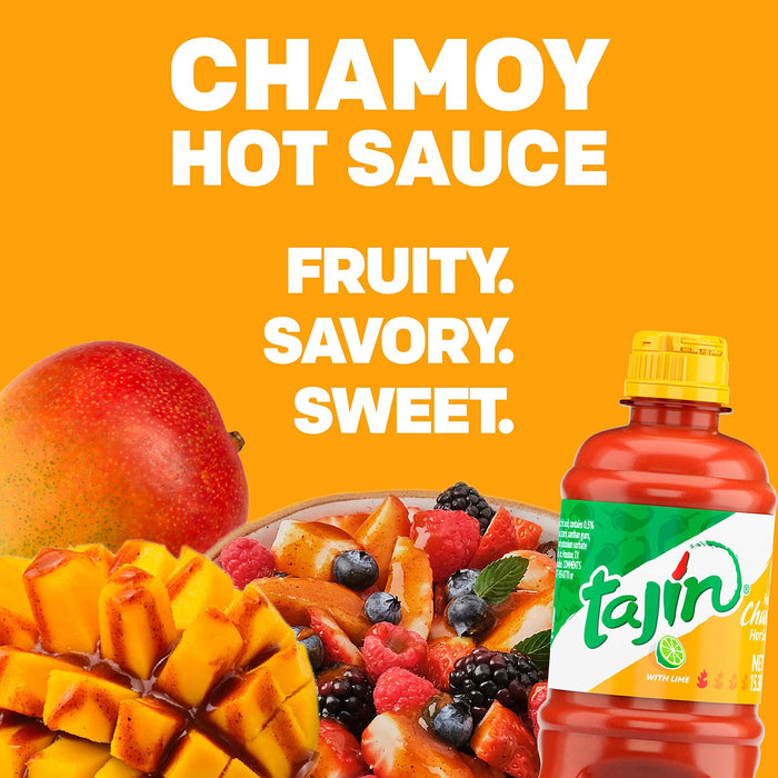 TAJIN Scharf-fruchtige Chamoysauce 455ml – Fruchtig und Würzig | Mexikanische Fruchtsauce für Snacks, Grill, und Rezepte