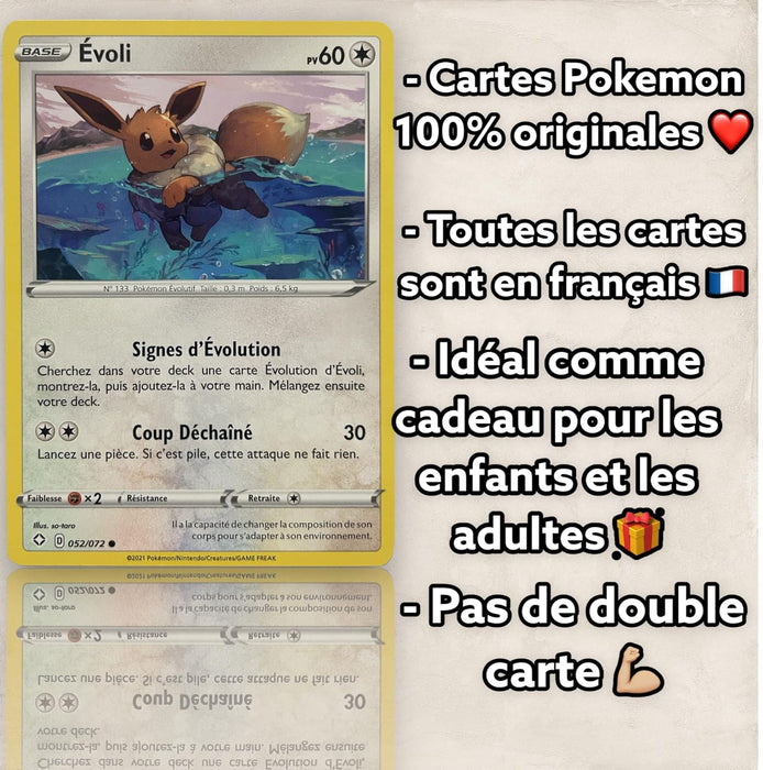 Pokéman 20 Cartes Officielles françaises Comprenant - 2 Brillantes - sans duplicata Cartes Pokeman Enfants