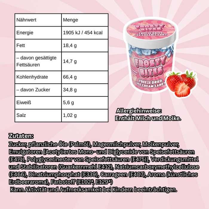 Frosty Bites Mixed Flavours – Vanilla + Chocolate + Strawberry – Freeze Dried Ice Cream Candy (je 40g)