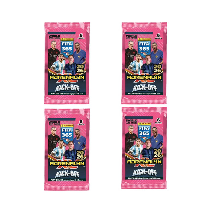 Panini FIFA 365 2025/26 Adrenalyn XL – Kick-Off Multipack – 4 Booster (6 Karten) + 1 Exclusive LE Card