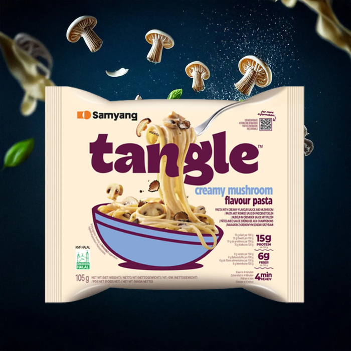 3er Pack Samyang Ramen Tangle – Creamy Mushroom | 3x koreanische Instant-Nudeln mit cremiger Pilzsoße | Je 105 g | Halal zertifiziert