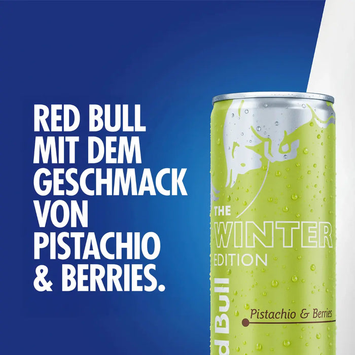 Red Bull Winter Edition 2026 Pistachio & Berries – 24 × 250 ml – Energy Drink mit Pistazien- & Beerengeschmack