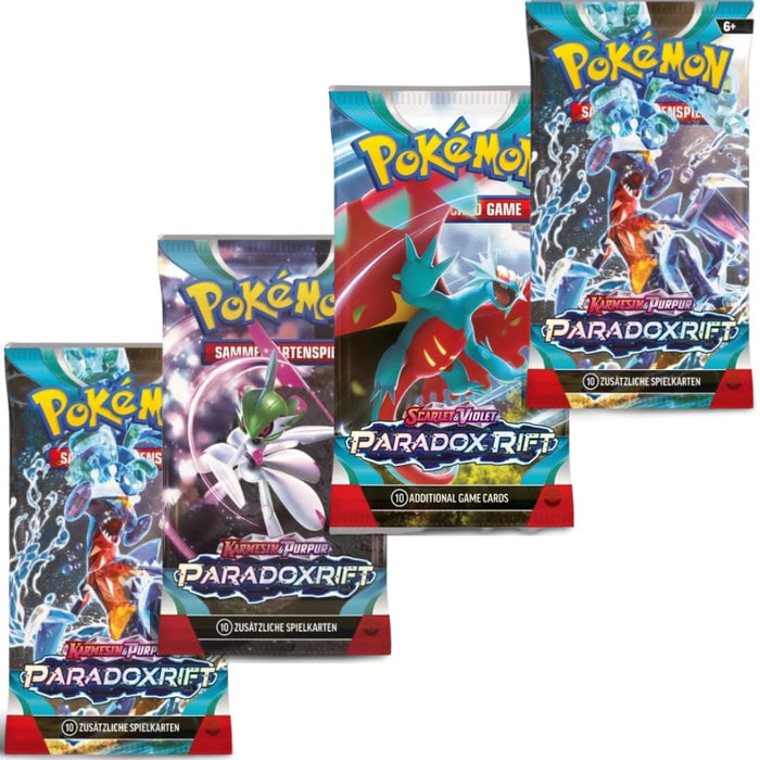 4x Pokemon PARADOX RIFT Booster Set - mit 10 Karten pro Booster - DEUTSCH