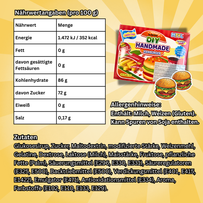 MTYL DIY Handmade Hamburger 33 g – Süßes Hamburger-DIY-Set