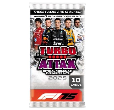 Topps Turbo Attax Formel 1® 2025 – Trading Card Display mit 24 Boostern | Diamond Jubiläumsedition + Heartglobal® Versandschutz