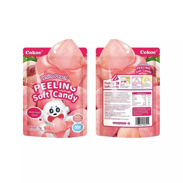Cokoc Peeling Soft Candy – 4x Fruchtgummi-Snack zum Schälen – Mango, White Peach, Green Grape, Mixed Fruit Soda – Trend aus China - 300g Gesamt