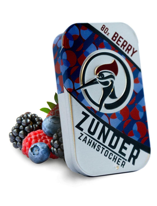 Zunder Zahnstocher | Zahnstocher mit Geschmack | 80 stück in stylischer Dose | perfekt geeignet zur Zahnreinigung, oder zum abgewöhnen unliebsamer Angewohnheiten | Geschmacksintensiv