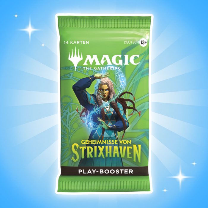 3x Magic: The Gathering Geheimnisse von Strixhaven Play Booster Deutsch – 3 Boosterpacks, je 14 Karten, MTG Sammelkartenspiel