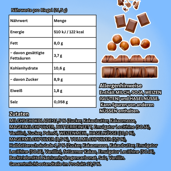 Kinder Bueno Double Bars – 30er Pack (30×43 g) Haselnuss-Schokoladenriegel