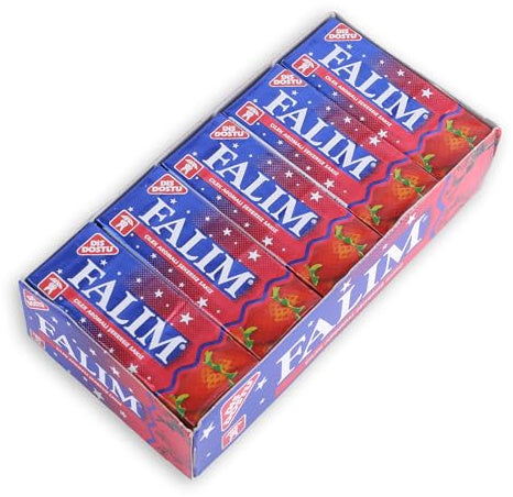 Falim Erdbeer Kaugummi ohne Zucker – 20 × 7 g, 140 g