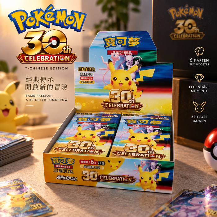 Pokémon 30 Jahre Celebration M6a Booster Box Display Traditional Chinese – 30th Anniversary – 20 Booster – 120 Karten
