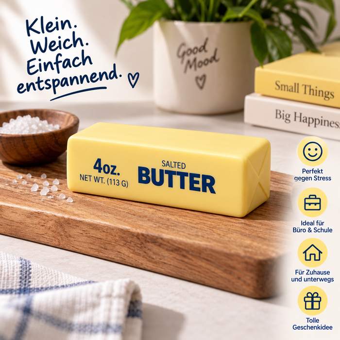Butter Squishy Salzbutter – Anti-Stress Spielzeug 13,5 × 4 × 4 cm