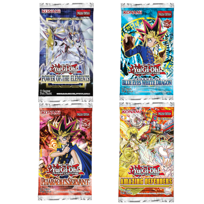 Yugioh! Mystery Box 4er Booster Set - Verschiedene aktuelle Sets - ENGLISCH - Überraschungspaket Yu-Gi-Oh!