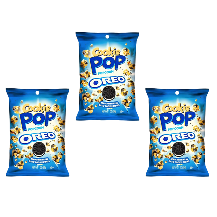 Candy Pop Popcorn Oreo 3x 28g – Süßes Popcorn mit Oreo-Keksstücken (3er Pack)
