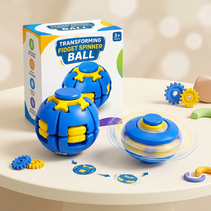 Fidget Spinner Ball Press-to-Spin – 3D-gedrucktes Fidget-Spielzeug für Kinder & Erwachsene