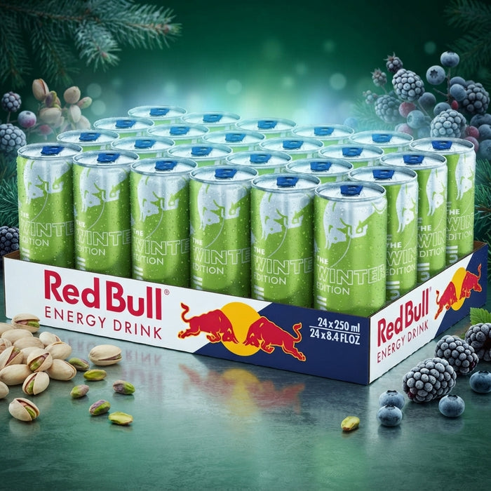 Red Bull Winter Edition 2026 Pistachio & Berries – 24 × 250 ml – Energy Drink mit Pistazien- & Beerengeschmack