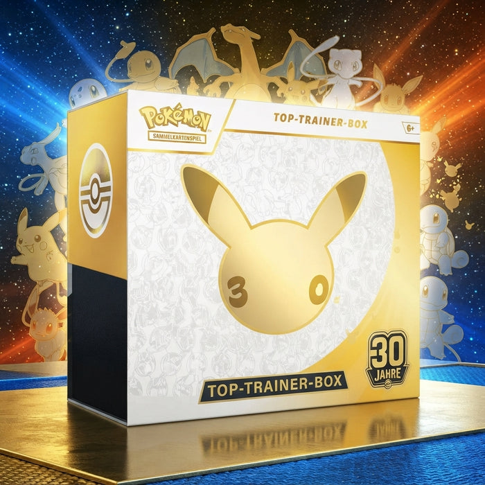 Pokémon TCG 30th Anniversary Celebration Top-Trainer-Box – Deutsche Ausgabe