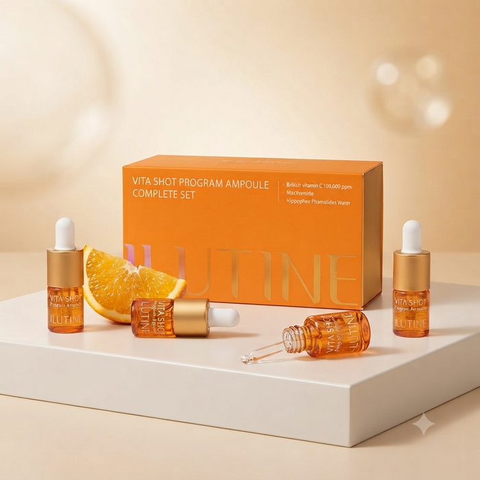 Vita-Shot Vitamin C Programm Ampullen-Komplettset – 4 Dual-Kammer-Ampullen | 100.000 ppm Vitamin C | 28-Tage Intensivpflege für strahlende Haut