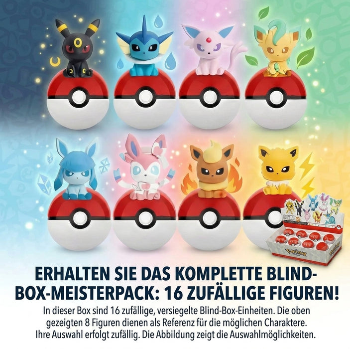 FUNISM Pokémon Palmsize Wonders Vol. 2 Eevee Set – 16er Display – Mystery Blind Box mit Eeveelution Minifigur