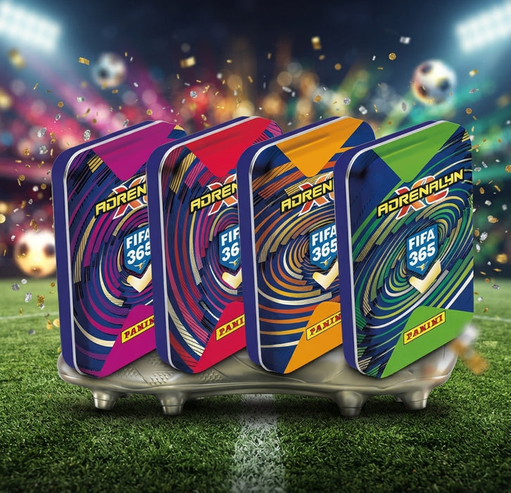 Panini FIFA 365 Adrenalyn XL 2026/2027 zufällige Classic Tin – Fußball Sammelkarten Box mit 10 Boostern und 6 Limited Edition Karten