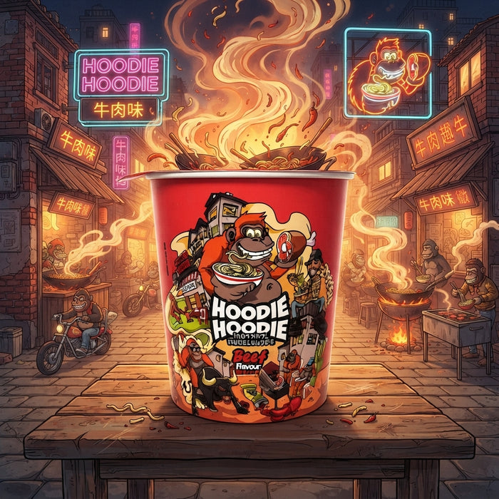 Hoodie Hoodie Instant-Nudelsuppe by Aymen 3er Bundle – Spicy Chicken, Beef & Seafood 203 g