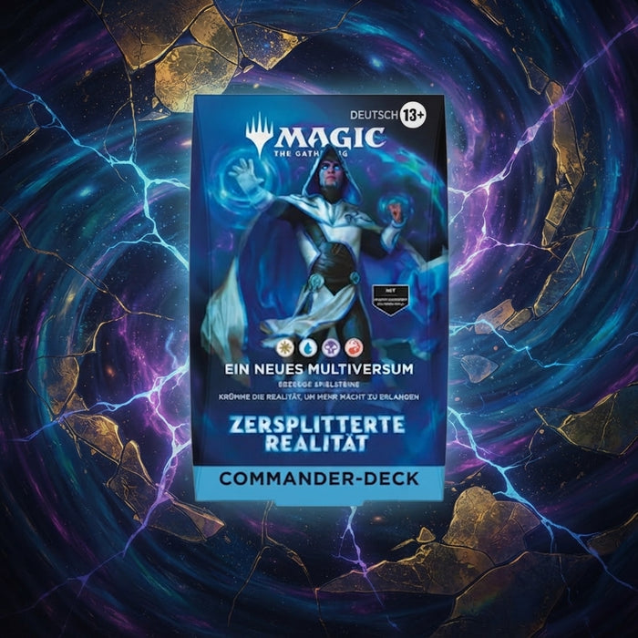 Magic: The Gathering – Zersplitterte Realität Commander Deck Display – 4 Decks – Deutsch