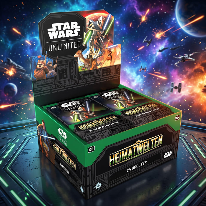 Star Wars: Unlimited – Heimatwelten Booster Display – Deutsch – 24 Boosterpacks mit 384 Sammelkarten